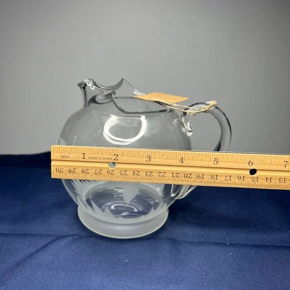 Clear Glass Pitcher with Etched Design - Picture 6 of 6